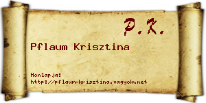 Pflaum Krisztina névjegykártya